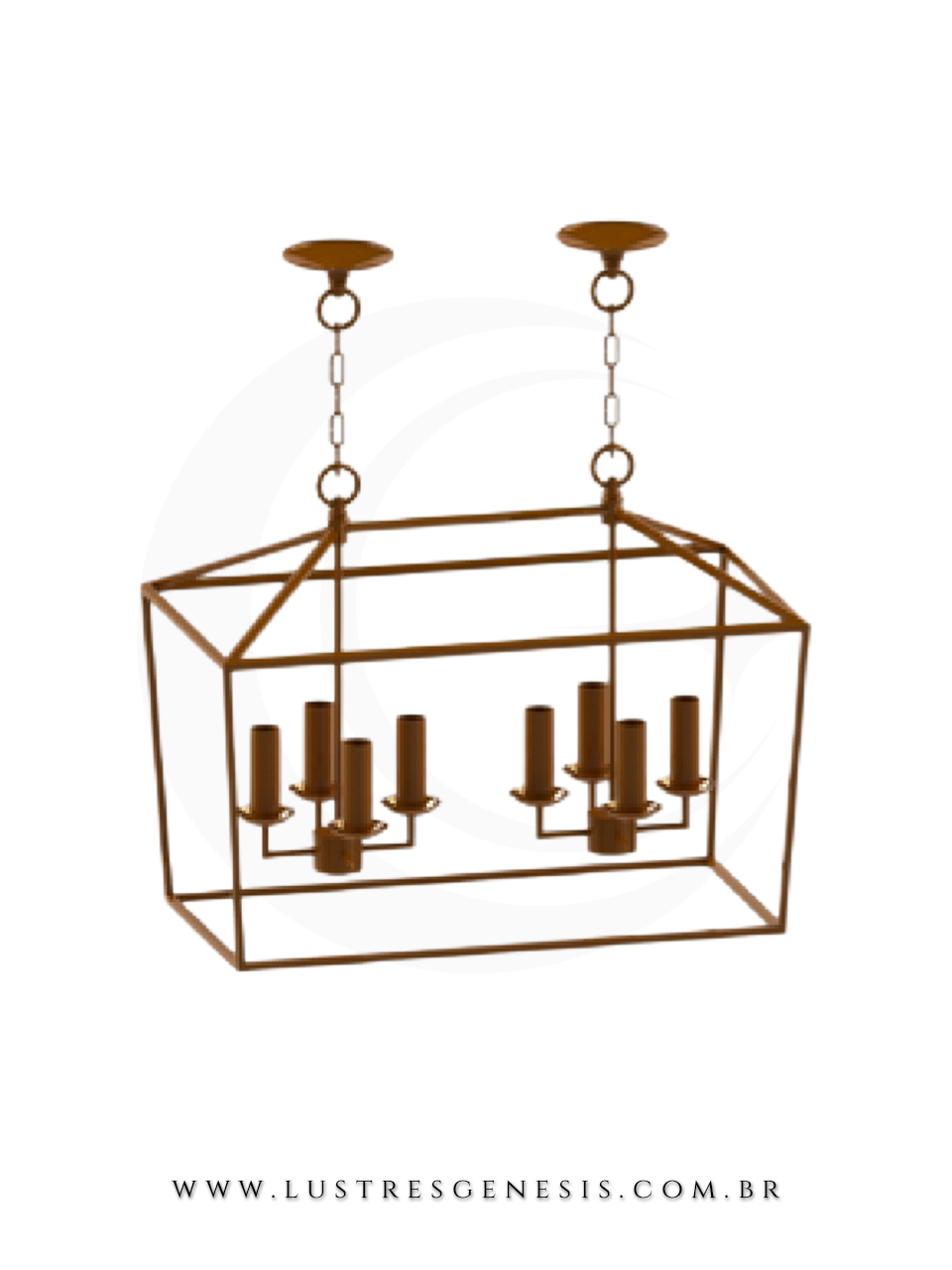 Lustre Lanterna Pendente HOGAR Dourado Estilo Classico Quadrado Para Sala de Jantar Hall de Entrada Escadas Sala de Estar e Sala de Jantar